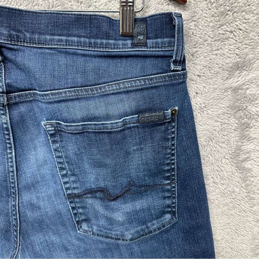 7 For All Mankind Slimmy Luxe Performance Jeans 36x32 Deep Blue - Picture 3 of 8